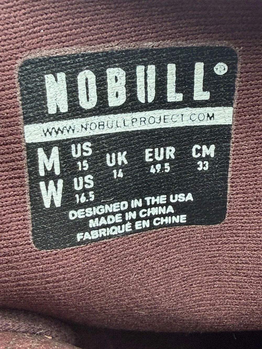 NOBULL Men’s Size 15 High-Top Court Trainer Deep Burgundy Perforated Leather